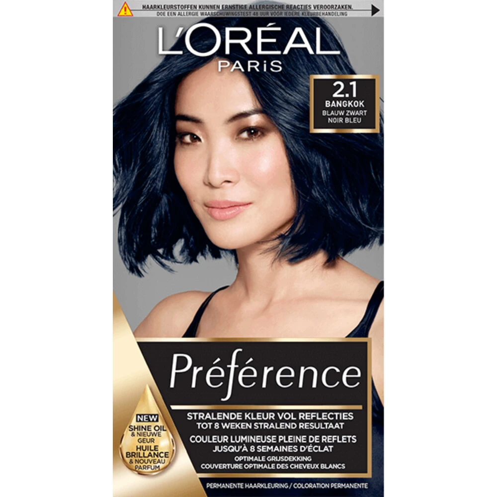 L'Oreal Lu0027Oréal Preference Haarkleuring 2.1 Bangkok - Blauw Zwart 1 L'Oreal Lu0027Oréal Preference Haarkleuring 2.1 Bangkok - Blauw Zwart