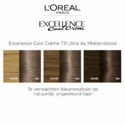 L'Oreal Lu0027Oréal Excellence Cool Cream 7.11 - Ultra Ash Blond -Cosmetica Discountwinkel 1011792 4