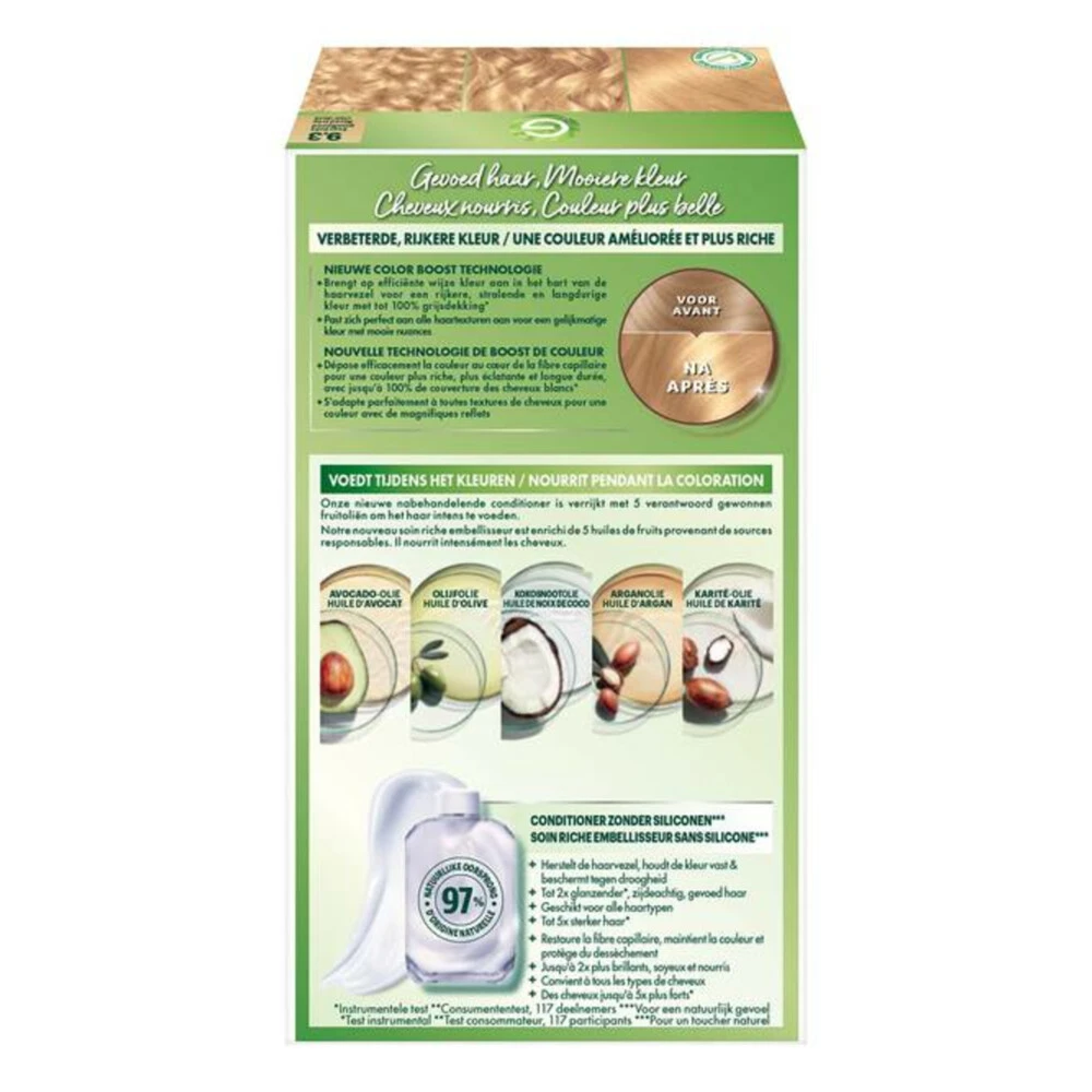 Garnier Nutrisse Crème 93 - Zeer Licht Goudblond 2 Garnier Nutrisse Crème 93 - Zeer Licht Goudblond - Afbeelding 2