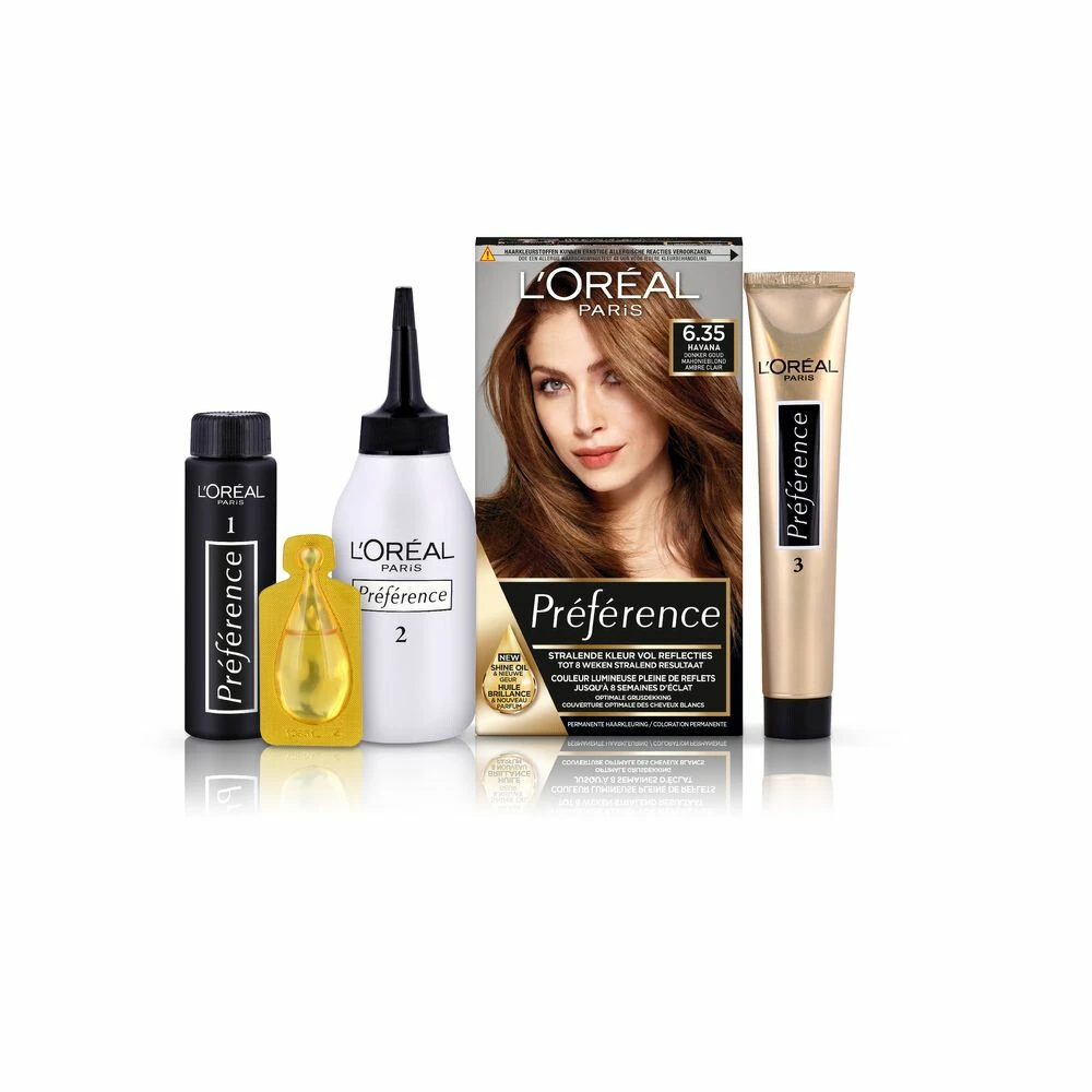 L'Oreal Lu0027Oréal Preference Haarkleuring 6.35 Havana - Donker Goud Mahonie Blond 3 L'Oreal Lu0027Oréal Preference Haarkleuring 6.35 Havana - Donker Goud Mahonie Blond - Afbeelding 3