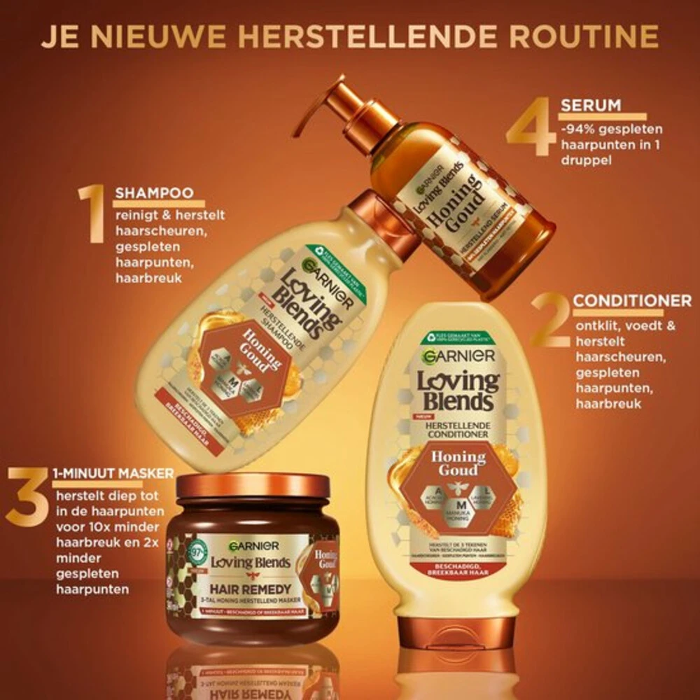 6x Garnier Loving Blends Honing Goud Conditioner 4 6x Garnier Loving Blends Honing Goud Conditioner - Afbeelding 4